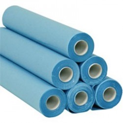 Draps d'examen bleus plastifiés gaufré collés 36g0/PE/m² - carton de 6 rouleaux - 180 formats - 50x38cm - J267GSM