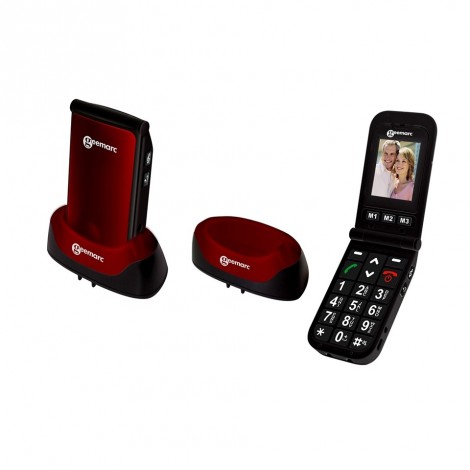 TÉLÉPHONE GSM GEEMARC CL8450 Grosses touches à clapet Appel SOS-GEE023