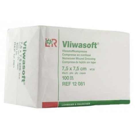 Compresses non tissées Vliwasoft® Dimension 7,5 x 7,5 cm Boite de 100 - 94202