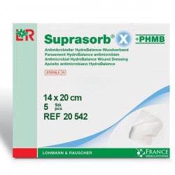 Pansement HydroBalance + PHMB Suprasorb®X 14x20cm Boite de 5-20542