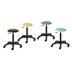 Tabouret médical - Piètement 5 branches ABS noir couleur au choix - PRISCAONE